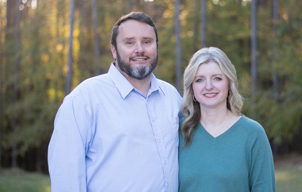 Andria Gardner outdoors with her husband